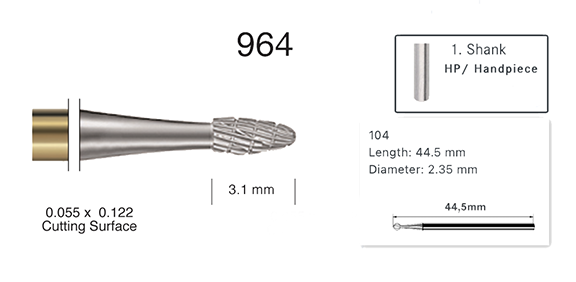 964: Mini 'Flame' Tungsten Carbide Metal Cutter