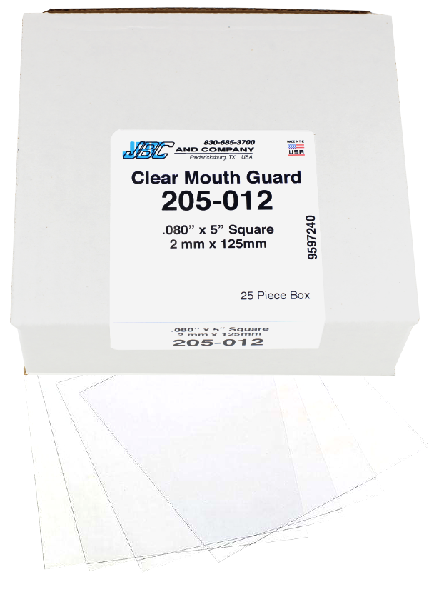 205-012: .080 x 5' Clear Soft EVA Mouth Guard Material