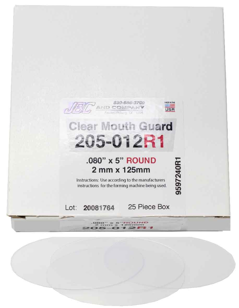 205-012R1: .080 x 5" Clear Soft EVA MG Material - Round