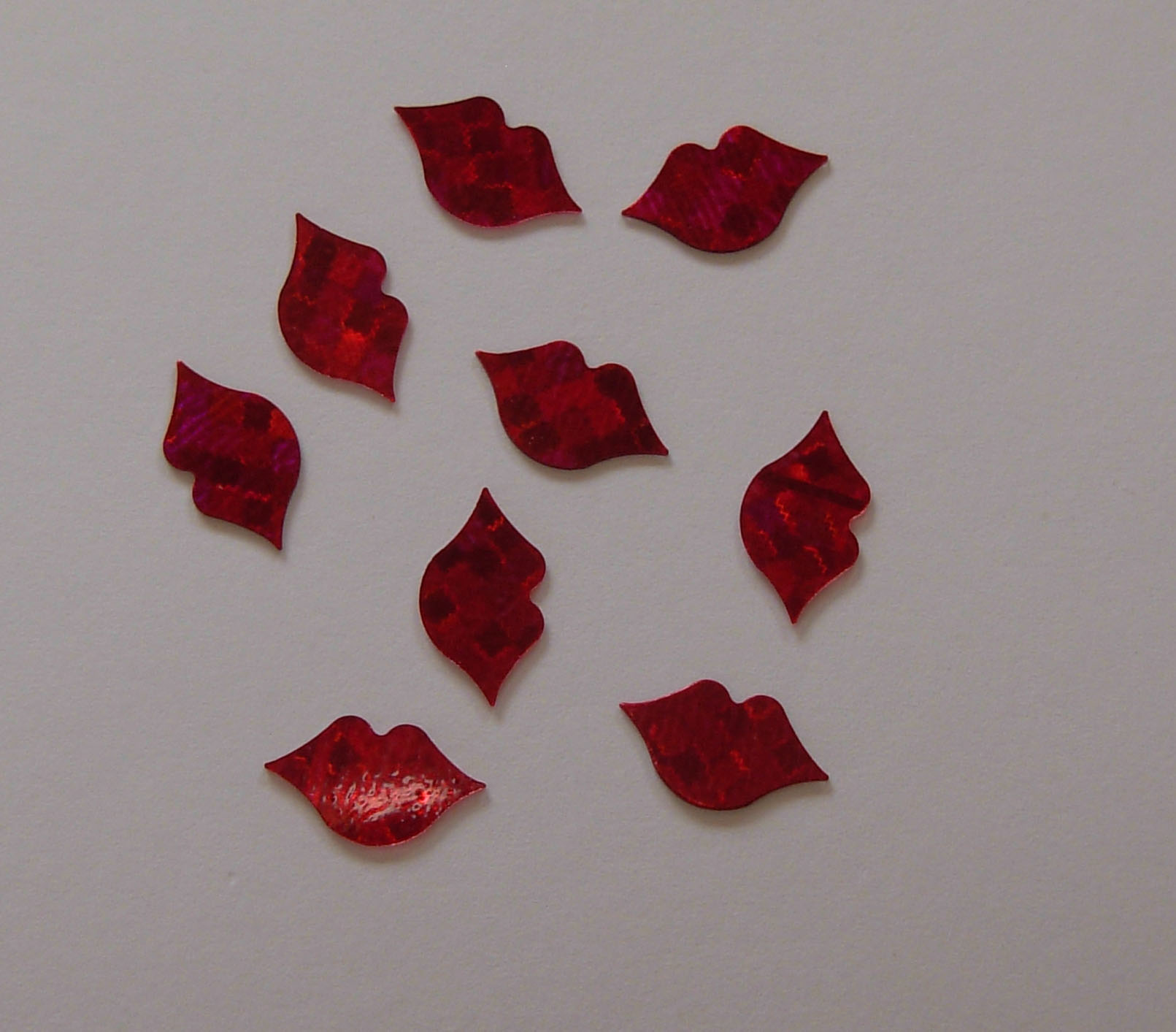 1117: Red Hologram Lips Micro Confetti